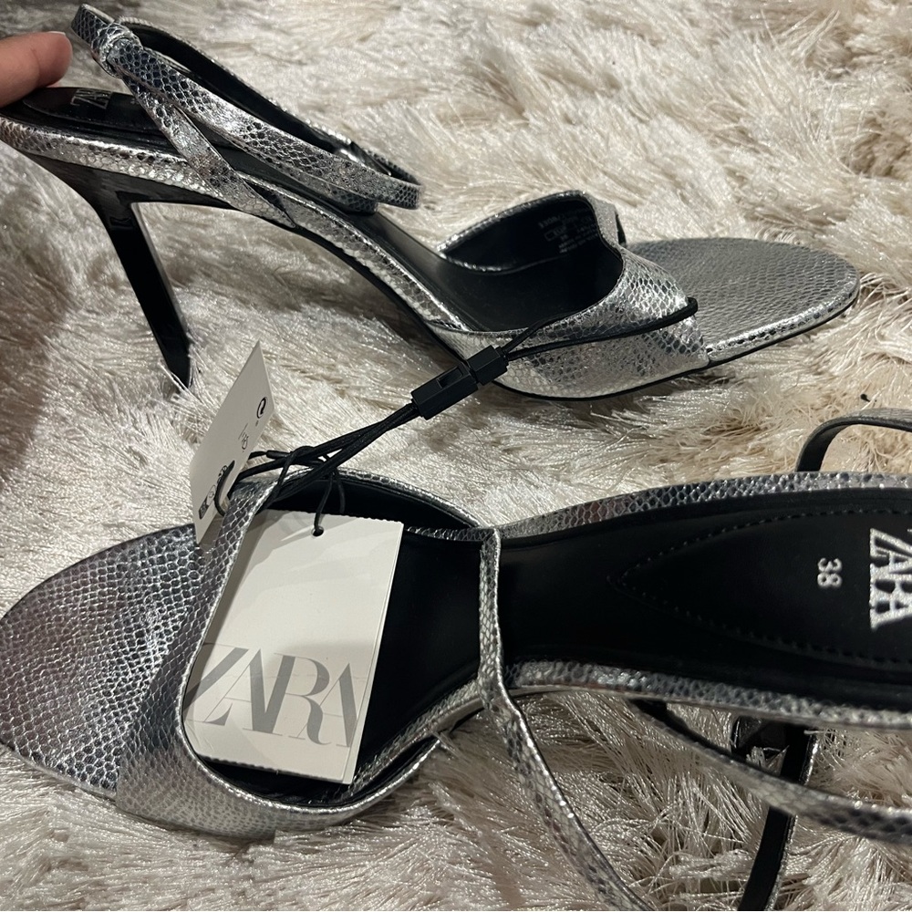 Brand new silver Zara heels! Size 38